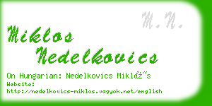 miklos nedelkovics business card